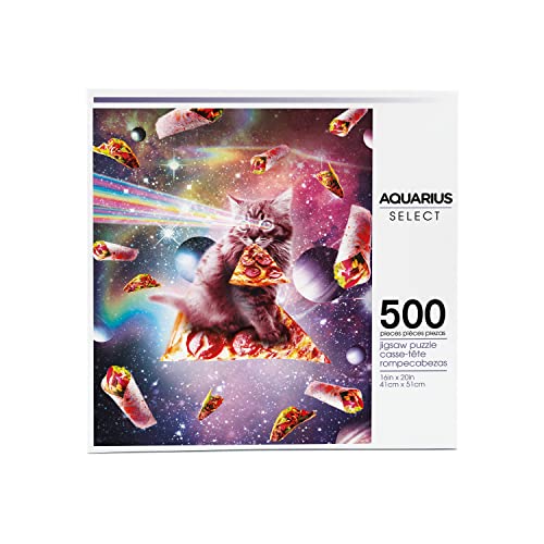 AQUARIUS Random Galaxy Cat Pizza Puzzle (500 Piece Jigsaw Puzzle) - Officially Licensed Random Galaxy Merchandise & Collectibles - Glare Free - Precision Fit - Virtually No Puzzle Dust - 16x20 Inches