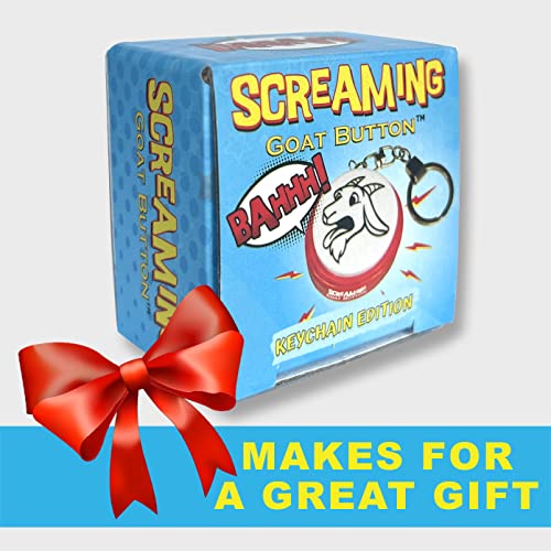 Screaming Goat Button Keychain | Gag Gifts for Men and Women | Screaming Goat Desk Toy Talking Button with a Funny Goat Scream | The Original Goat Scream