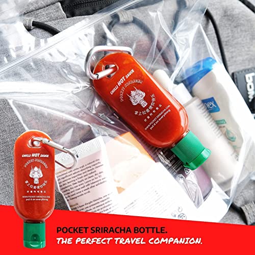 Pocket Sriracha Mini Sriracha Hot Sauce Bottle Keyring 3 PACK Bring Hot Sauce with you Everywhere - Great Chilli Sauce Gift (Shipped Empty)