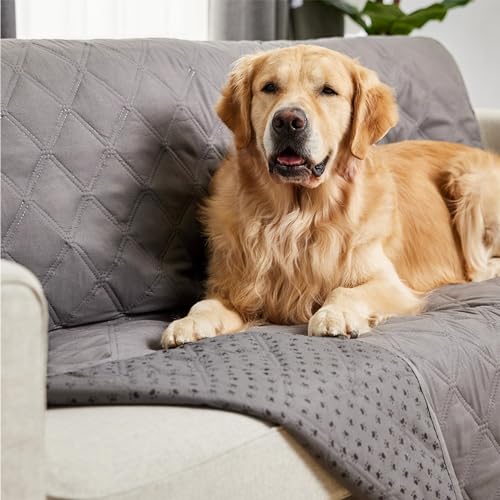 Gorilla Grip 100% Waterproof Dog Blanket, Pet Friendly Sofa Throw Essential for Small Pets, Dogs, Cats, Tear and Slip Resistant Leakproof Couch Cushion Cover for Indoor Furniture, 30x70 Charcoal