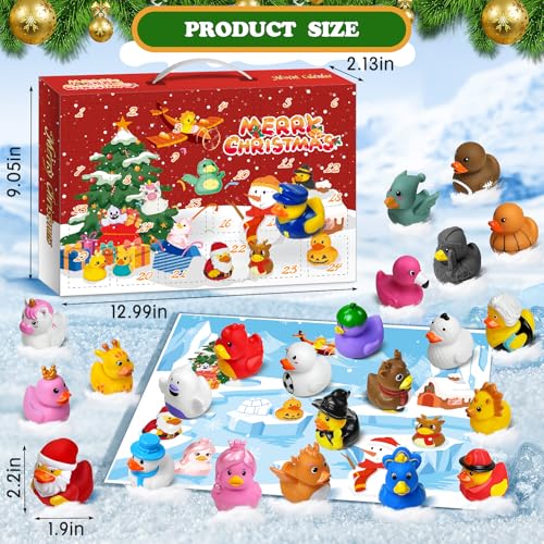 Advent Calendar 2024 Rubber Duck Advent Calendar 24 Days of Christmas Countdown Toys for Kids Boys and Girls Christmas Party Favors Gifts