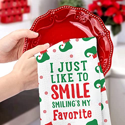 Funny Christmas Kitchen Towels, 2 Pack Funny Christmas Dish Towels, Christmas Movie Collection Merchandise Gift, Cute Christmas Kitchen Decorations, Novelty Xmas Gifts for Women Men