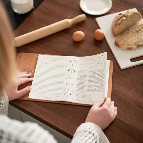 ENJOY THE WOOD Personalized Recipe Book Binder - Wooden Blank Family Cookbook Journal to Write in Your Own Recipes - Customized Recipe Binder, Recipe Books to Write in, Hardcover (Small (A6), Peppers)