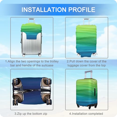 Custom Luggage Cover Personalized Suitcase Cover Add Your Name Photo Text Logo Double Sided Design Customized Elastic Protector Washable luggage cover protector for Travel Business S（for 18-21inch）