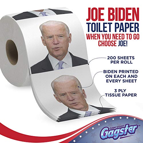 Joe Biden Funny Political Toilet Paper Roll by Gagster - TP Prank Democrat & Republican Election Party Joke Gifts,White Elephant Gift Exchange, Secret Santa, Make your Butt Laugh