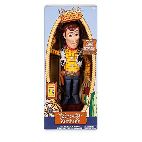 Disney Store Official Sheriff Woody Talking Action Figure from Toy Story, Features Sounds and Phrases from The Movies, Interacts with Other Figures and Toys