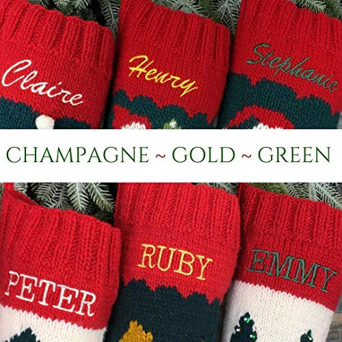 Christmas Stocking Personalized Hand Knit Snowman Stocking