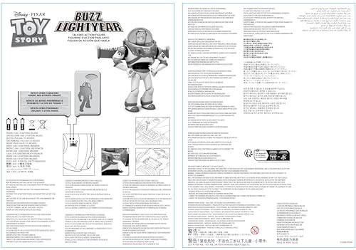 Disney Store Official Buzz Lightyear Interactive Talking Action Figure from Toy Story, Features 10+ English Phrases, Interacts with Other Figures and Toys