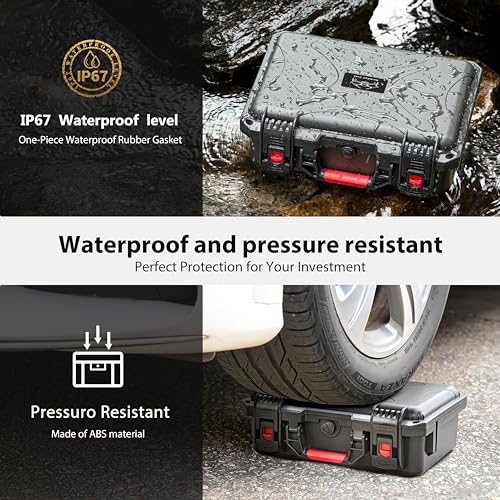 STARTRC Dual Layer Hard Case for DJI Mini 4 Pro Waterproof Pressure Resistant Carrying Case for DJI Mini 4 Pro/Mini 3 pro/Mini 3 Accessories - Fits For DJI RC 2/RC-N2 Controller,Battery Charger Hub