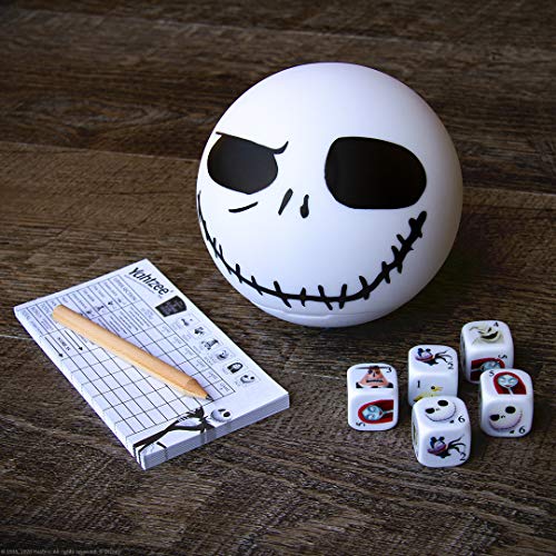 Disney Yahtzee The Nightmare Before Christmas Dice Game | Collectible Jack Skellington Toy | Family Dice Game & Travel Games