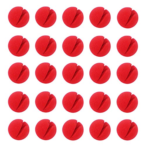 Ogrmar 25PCS Red Circus Clown Nose Christmas Costume Party Cosplay Halloween Decor (25PCS)