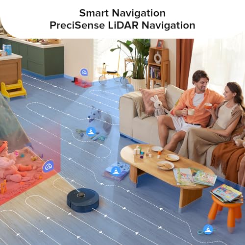 roborock Q8 Max Robot Vacuum and Mop Cleaner, DuoRoller Brush, 5500Pa Strong Suction, Lidar Navigation, Obstacle Avoidance, Multi-Level Mapping, Perfect for Pet Hair