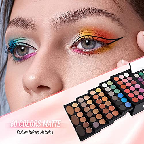 MISS ROSE M 148 Colors Makeup Pallet,Professional Makeup Kit for Women Full Kit,All in One Makeup Sets for Women&Beginner,include Eyeshadow,Lipstick,Eyeliner,Concealer,makeup brush(045 Set-Black)