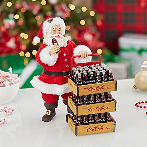 Kurt Adler Coca-Cola Santa with Delivery Cart, 10.5-Inch, Set of 2