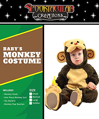 Spooktacular Creations Halloween Toddler Monkey Costume Set with Toy Banana for Infant, Kids, Baby Halloween Dress Up, Safari Themed Parties (18-24 Months)