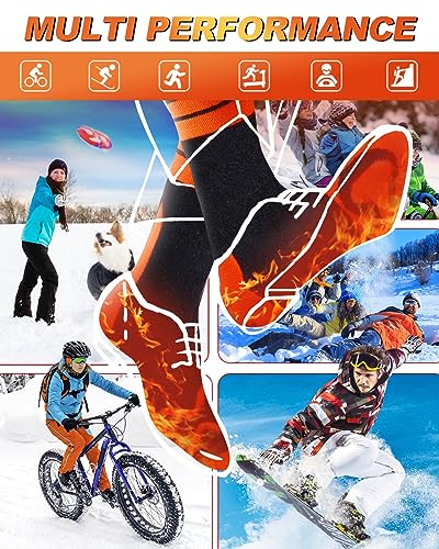 Heated Socks for Men & Women, 5000 mAh Rechargeable Heated Socks 360° Heating, 4 Heat Modes, Battery Powered Machine Washable Winter Thermal Warming Socks Foot Warmer for Hunting Ski Hiking Fishing