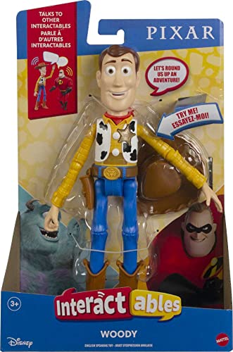 Mattel Pixar Toy Story Toys, Woody Interactables Talking Action Figure, Interactive Collectible Toy, For Kids