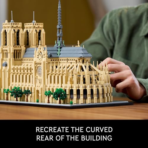 LEGO Architecture Notre-Dame de Paris Replica, Architectural Model Kit, Collectible Building Set for Adults, Build and Display Souvenir, Gift Idea for Lovers of History, Travel and Art, 21061