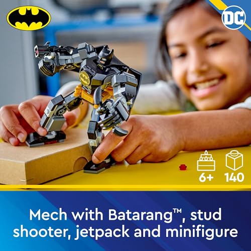 LEGO DC Batman: Batman Mech Armor Super Hero Toy, Collectible Robot Action Figure and Batman Minifigure Included, Creative Super Hero Gift for Kids & Batman Fans Ages 6 and Up, 76270