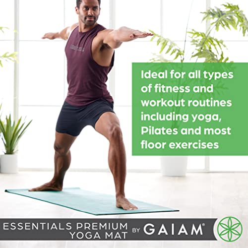 Gaiam Essentials Premium Yoga Mat With Carrier Sling (72 InchL X 24 InchW X 1/4 Inch Thick)