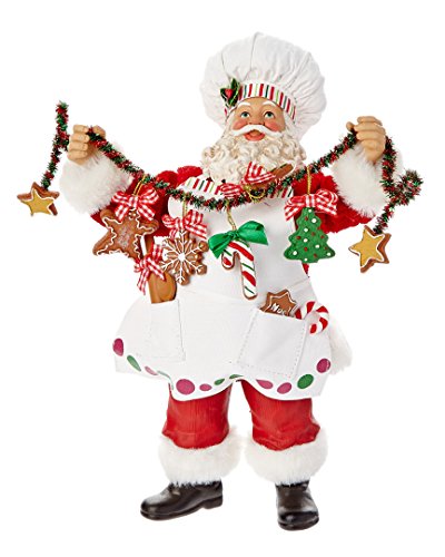 Kurt Adler Fabriche Christmas Chef Santa Figurine, 12-Inch