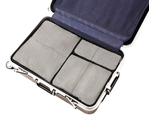 BAGAIL 6 Set Packing Cubes,Travel Luggage Packing Organizers(6Set Black Net)