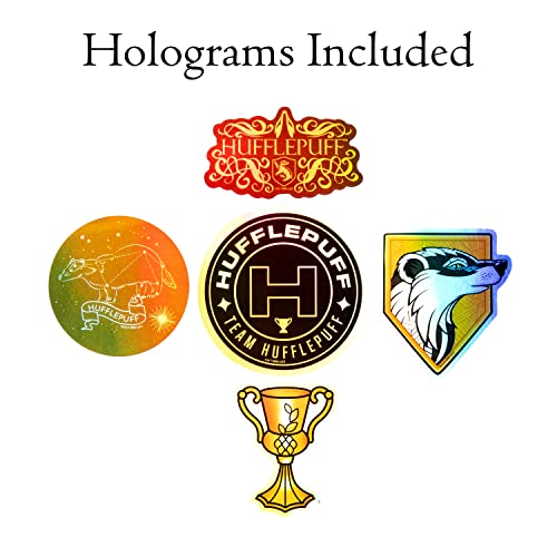 Conquest Journals Harry Potter Hufflepuff Vinyl Stickers, Unique Stickers Including Holograms, Waterproof and UV Resistant, Great for All Your Gadgets, Potterfy All The Things (60 Pack)