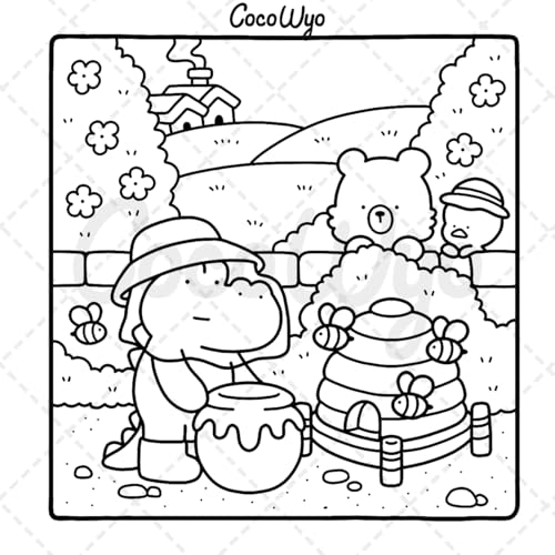 Comfy Days: Coloring Book for Adults and Teens Featuring Super Cute Animal Characters in Cozy Hygge Moments for Relaxation (Cozy Spaces Coloring)