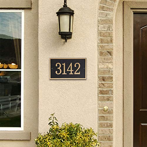 Handcrafted Address Plaque - House Sign Number Wall Plaque (11" x 6.3") Personalized House Sign for House, Apartment, Office, 911 Visibility Signage, Any Font (Rose Gold)