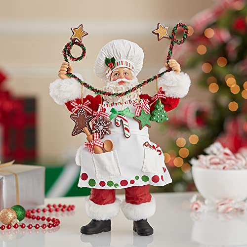 Kurt Adler Fabriche Christmas Chef Santa Figurine, 12-Inch