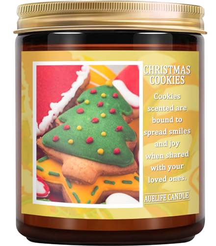 Christmas Candle | Christmas Cookies Scented Candle - Christmas Scented Candles for Home, Soy Candles for Home Scented - Holiday Candle Gifts Christmas Gift for Women and Men - 7 oz Jar Candles