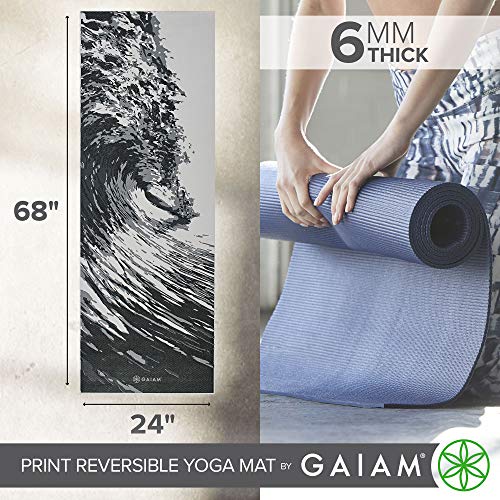 Gaiam Yoga Mat Premium Print Reversible Extra Thick Non Slip Exercise & Fitness Mat for All Types of Yoga, Pilates & Floor Workouts, Zara Rogue, 68 Inch L x 24 W x 6mm Thick