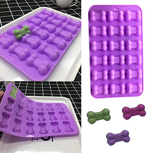 7 Pack Dog Treat Molds, Puppy Dog Paw and Bone Molds, Non-stick Dog Ice Molds Trays, Reusable Baking Molds for Chocolate, Candy, Cupcake, Biscuits- perfect Dog Cookie Molds for Puppy lovers