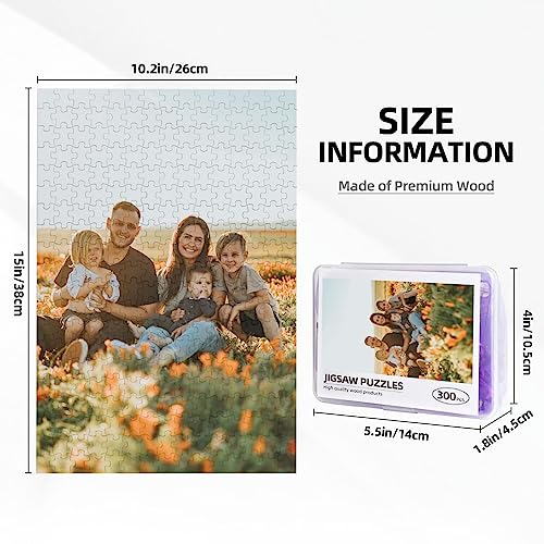 Custom Jigsaw Puzzle from Photo 300/500/1000 Pieces Personalized Picture Puzzle for Adult Teens Kids, Family, Wedding, Christmas, Thanksgiving Gifts, w/Plastic Storage Box (Portrait 300PCS)