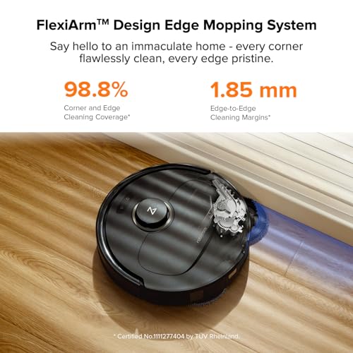 roborock Qrevo Pro Robot Vacuum and Mop with FlexiArm Design Edge Mopping, Dynamic Hot Water Mop Washing and Auto Mop Drying, Intelligent Dirt Detection, 7,000 Pa Suction, Only Support 2.4G WiFi