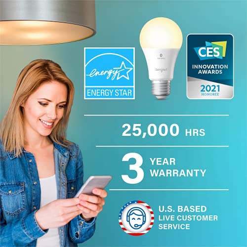 Sengled Alexa Light Bulb, S1 Auto Pairing with Alexa Devices, Warm Smart Light Bulbs, Bluetooth Mesh Smart Home Lighting, E26 60W Equivalent, 800LM, 1-Pack