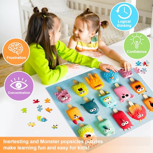 500 Pieces Jigsaw Puzzles for Adults and Teens and Kids Family Happy Gift Colorful Popsicles (Monster Popsicles)