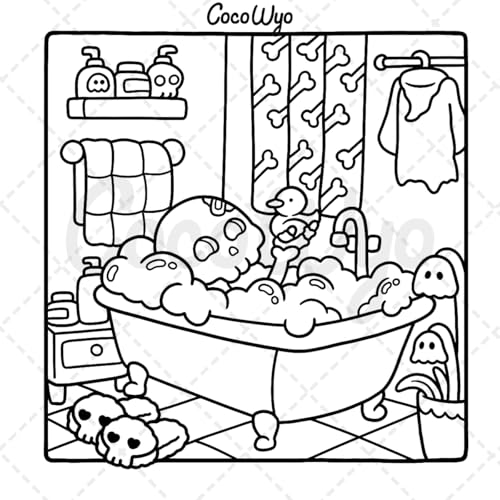 Spooky Cutie: Coloring Book for Adults and Teens Featuring Adorable Creepy Creatures in Cozy Hygge Moments for Relaxation (Cozy Spaces Coloring)