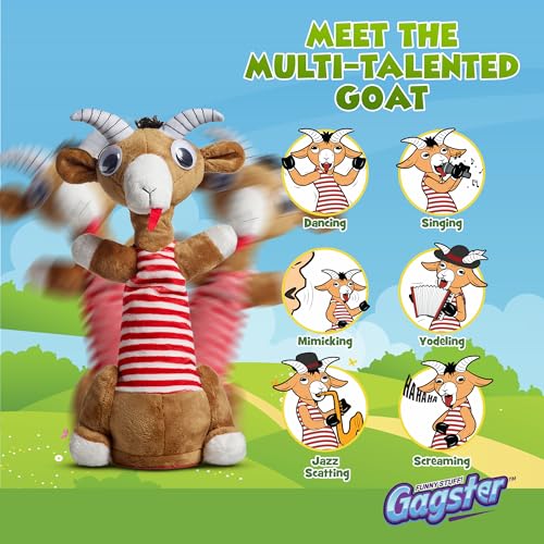 Gagster Screaming Goat Dancing Toy - Mimicking Toy for Kids - Toy That Repeats What You Say, Singing & Talking, Electronic Yodeling for Anyone Who Loves Talking Toy & Funny Gag Gifts