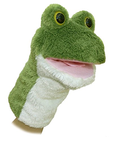 Aurora® Interactive Hand Puppet Frog Stuffed Animal - Storytelling Adventures - Playful Learning - Green 10 Inches