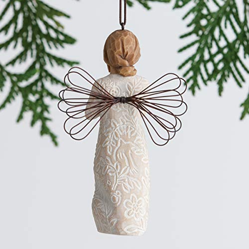 Willow Tree Remembrance Angel (Lighter Skin) Ornament, Memories… Hold Each one Safely in Your Heart, A Gift to Express Sympathy, Comfort, Remembrance and Healing, Sculpted Hand-Painted Figure