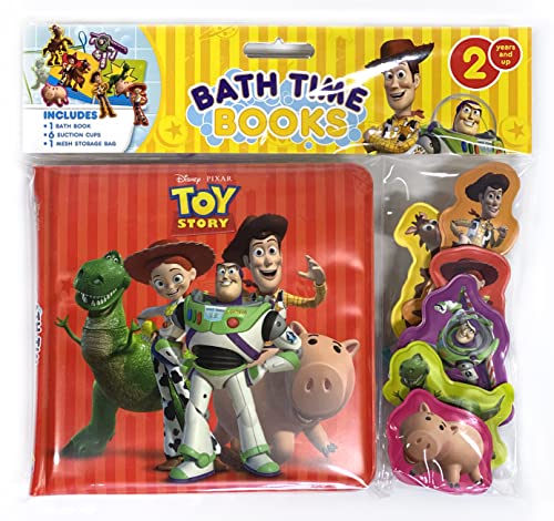 Disney / Pixar Toy Story Bath Time Books - Activity Books for kids, Bath book, 6 Padded suction cups, 1 Mesh bag