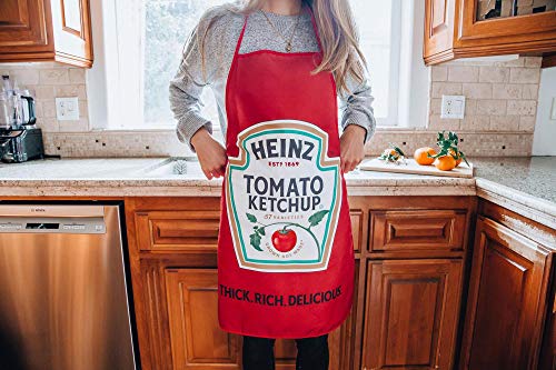 Heinz Tomato Ketchup Cooking Apron | BBQ Grilling And Cooking Essentials | Serving Chef Apron With Long Ties | Home Kitchen Gift Ideas | One Size Fits Most Adults