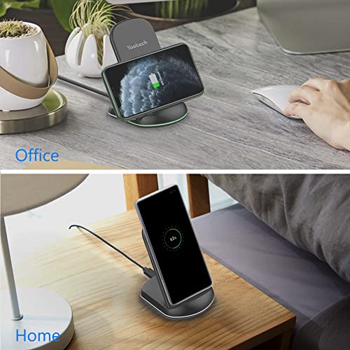 Yootech [2 Pack] Wireless Charger,10W Max Wireless Charging Stand,Compatible with iPhone 16/16 Plus/16 Pro Max/15/14/13/SE 2022/12/11/X/8,Galaxy S22/S21/S20/S10(No AC Adapter)