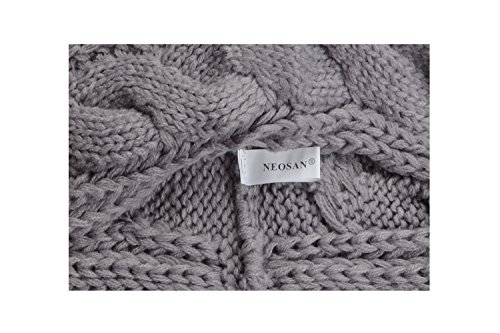 NEOSAN Womens Thick Ribbed Knit Winter Infinity Circle Loop Scarf Twist Grey