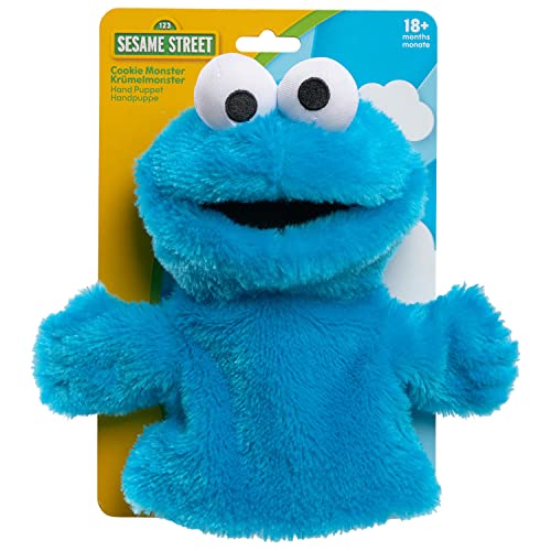 Sesame Street Cookie Monster 9-inch Hand Puppet, Preschool Pretend Play, Kids Toys for Ages 18 Month by Just Play