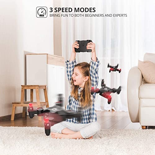 Holy Stone HS190 Drone for Kids, Mini Drone with One-Key Takeoff/Landing, 3D Flips, 3 Speeds and Auto Hovering, Gifts Toys for Boys and Girls, Red