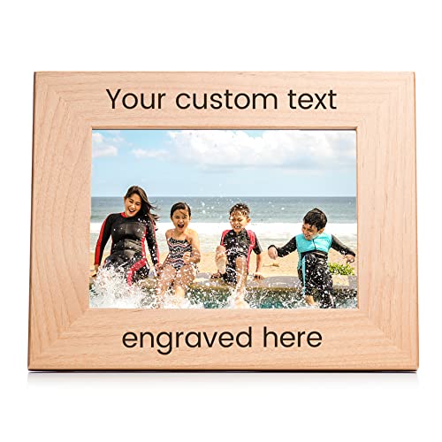 Lifetime Creations Create Your Own Personalized Picture Frame: Engraved Custom Wood Photo Frame, Customizable Gift for Wedding, Anniversary, Birthday (5x7 Inch Landscape)