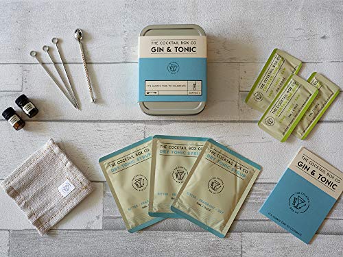 Gin & Tonic Cocktail Kit - The Cocktail Box Co. Premium Cocktail Kits - Make Hand Crafted Cocktails. Great Gift for Any Cocktail Lover and Makes The Perfect Travel Companion! (1 Kit)