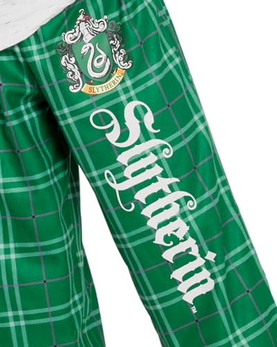 INTIMO Harry Potter Big Boys Houses Plaid Pajama Lounge Pants (Slytherin, 14)